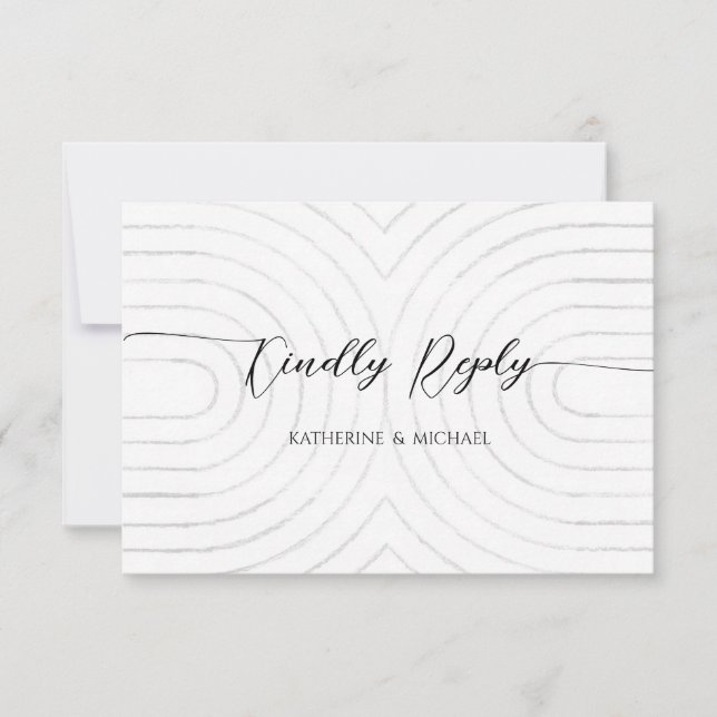 Cartão RSVP de casamento minimalista (Frente)
