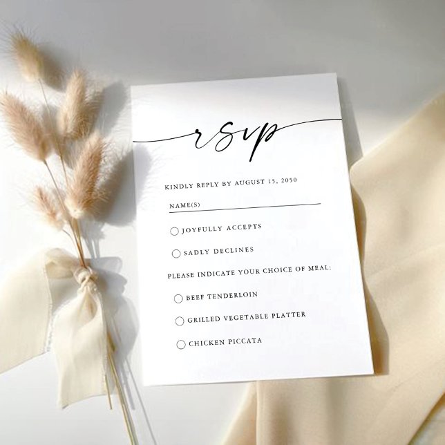 Cartão RSVP de Casamento Minimalista (Criador carregado)