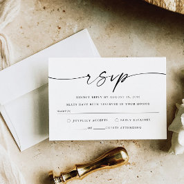 Cartão RSVP de Casamento Minimalista