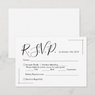 Cartão RSVP de Casamento Minimalista com Fronteira