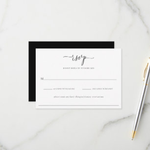 Cartão RSVP de Casamento Minimalista Moderno