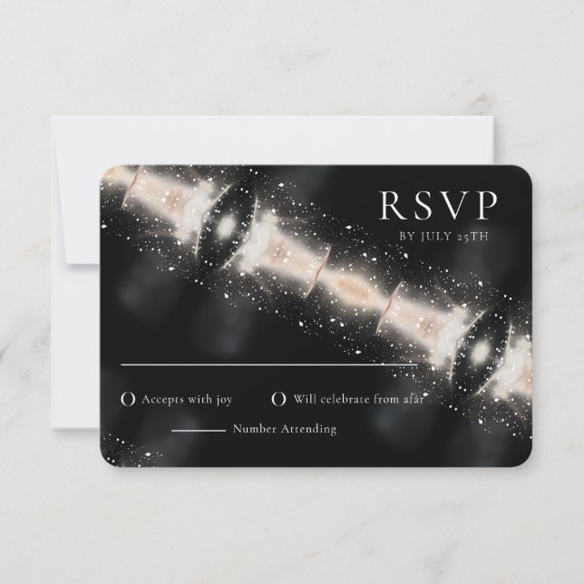 Cartão RSVP de Casamento Minimalista Moderno Abstr (Frente)
