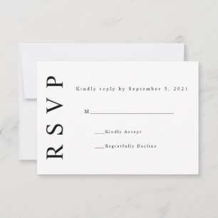 Cartão RSVP de Casamento Minimalista Monograma Bra