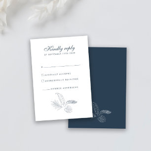 Cartão RSVP de Casamento Mínimo de Folha Tropical