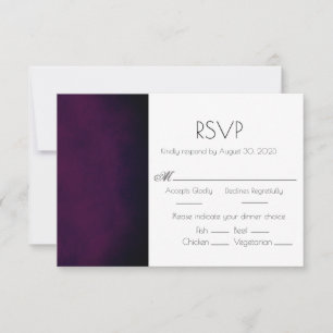 Cartão RSVP de Casamento Moderno de Ombre Roxo El