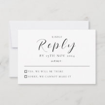 Cartão RSVP de Casamento Moderno | Elegante e mini