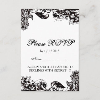 Cartão RSVP de Casamento Monograma com