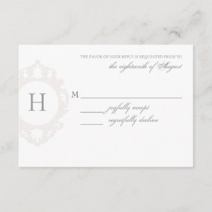 Cartão RSVP de Casamento Monograma Personalizável