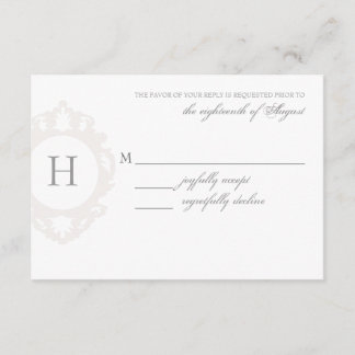 Cartão RSVP de Casamento Monograma Personalizável