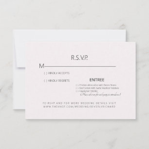 Cartão RSVP de Casamento Monograma Rosa Pálido