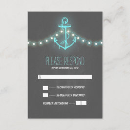 cartão RSVP de casamento náutico do quadro