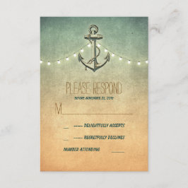 cartão RSVP de casamento náutico vintage