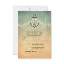 cartão RSVP de casamento náutico vintage