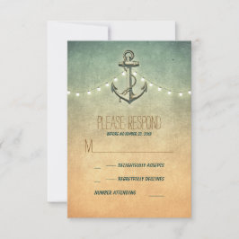 cartão RSVP de casamento náutico vintage