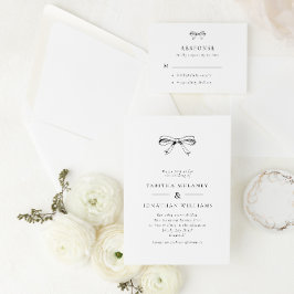 Cartão RSVP de Casamento Negra Clássico do Arco Vi