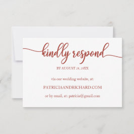 Cartão RSVP de Casamento Online de Chic Calliograf