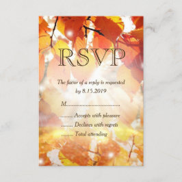 Cartão RSVP de Casamento outono do Autumn