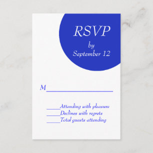 Cartão RSVP de Casamento Personalizado Azul e Bran