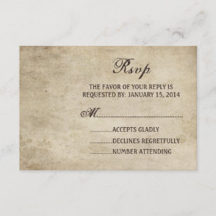 Cartão RSVP de Casamento Plástico de Elegância Vin