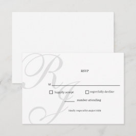 Cartão RSVP de Casamento Preto e Branco