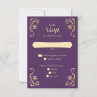 Cartão RSVP de Casamento Real de Rosas Real Mediev
