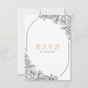 Cartão RSVP de Casamento Regal