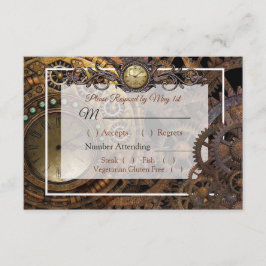 Cartão RSVP de Casamento Renascentista Steampunk