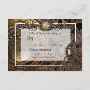 Cartão RSVP de Casamento Renascentista Steampunk