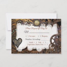 Cartão RSVP de Casamento Renascentista Steampunk