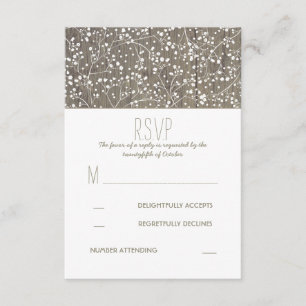 Cartão RSVP de Casamento Respiratório do Bebê Rust