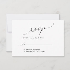 Cartão RSVP de Casamento Romântico Simples