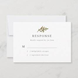 Cartão RSVP de Casamento RSVP de Branch Olive Bran