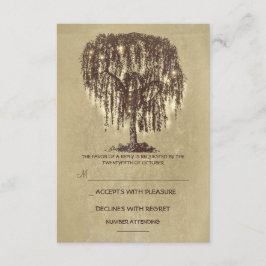 Cartão RSVP de Casamento Russo de Árvore das Luzes