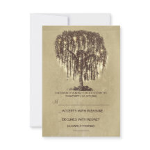 Cartão RSVP de Casamento Russo de Árvore das Luzes