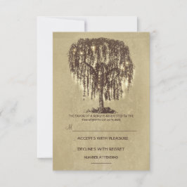 Cartão RSVP de Casamento Russo de Árvore das Luzes