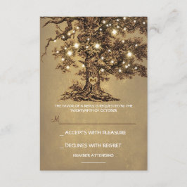 Cartão RSVP de Casamento Russo de Árvore das Luzes