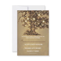 Cartão RSVP de Casamento Russo de Árvore das Luzes