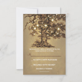 Cartão RSVP de Casamento Russo de Árvore das Luzes