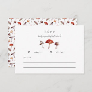 Cartão RSVP de Casamento Russo de Cogumelos