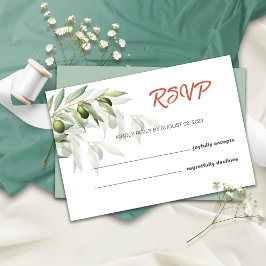 Cartão RSVP de Casamento Russo de Cores Aquáticas