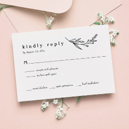 Cartão RSVP de Casamento Russo de Flor Selvagem
