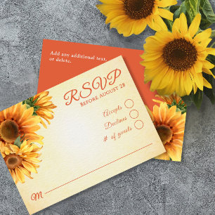 Cartão RSVP de Casamento Russo de Girassol