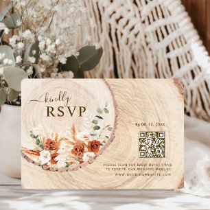 Cartão RSVP de Casamento Russo de Grain Cortado de