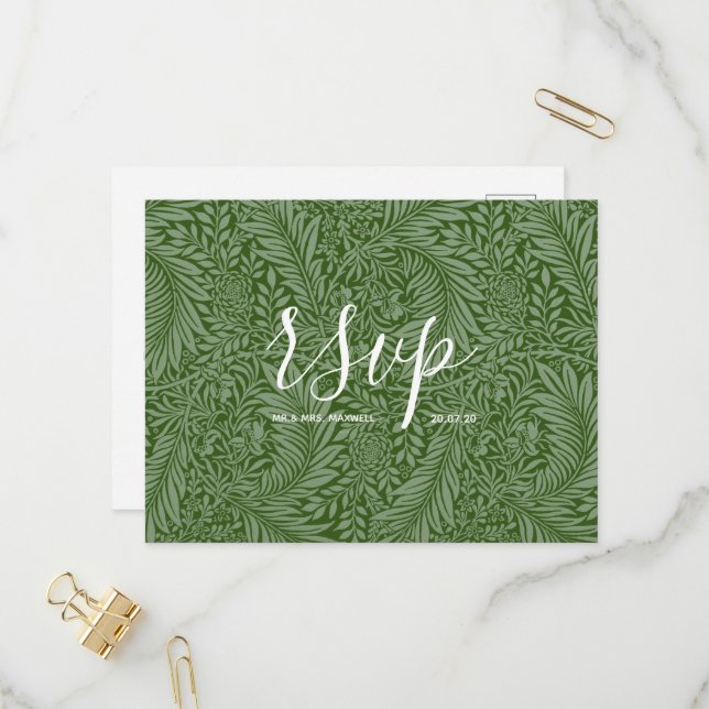 Cartão Rsvp de Casamento | Script Nature Vibes (Frente/Verso In Situ)