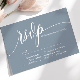 Cartão RSVP de Casamento Simples de Script Dusty B
