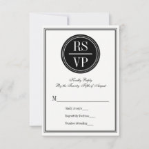 Cartão RSVP de Casamento Simples e Elegante