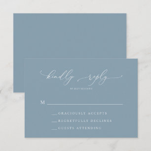 Cartão RSVP de Casamento Simples Elegante 1 Dusty