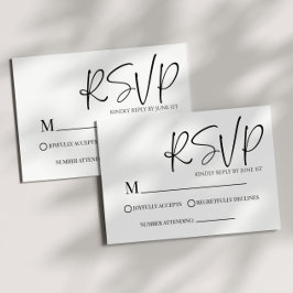 Cartão RSVP de Casamento Simples Mínimo Clássico M