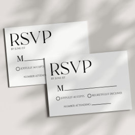 Cartão RSVP de Casamento Simples Mínimo Clássico M