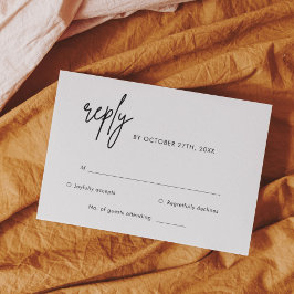 Cartão RSVP de Casamento Simples Moderno Minimalis
